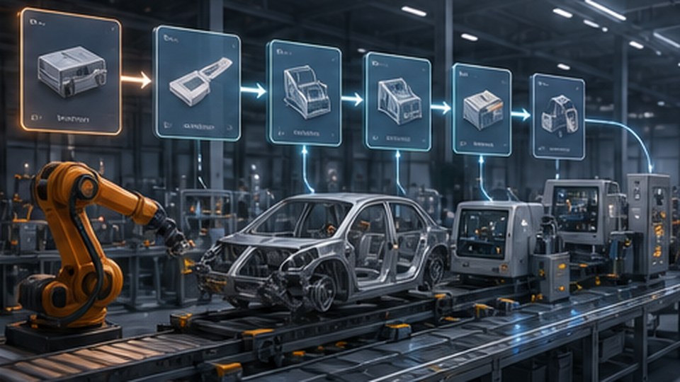 Editorial illustration for Digitising Manufacturing Workflows in Stages