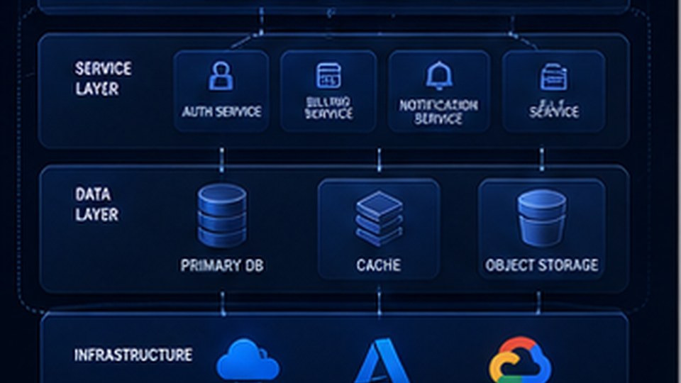 Editorial illustration for SaaS Product Architecture for Early Growth